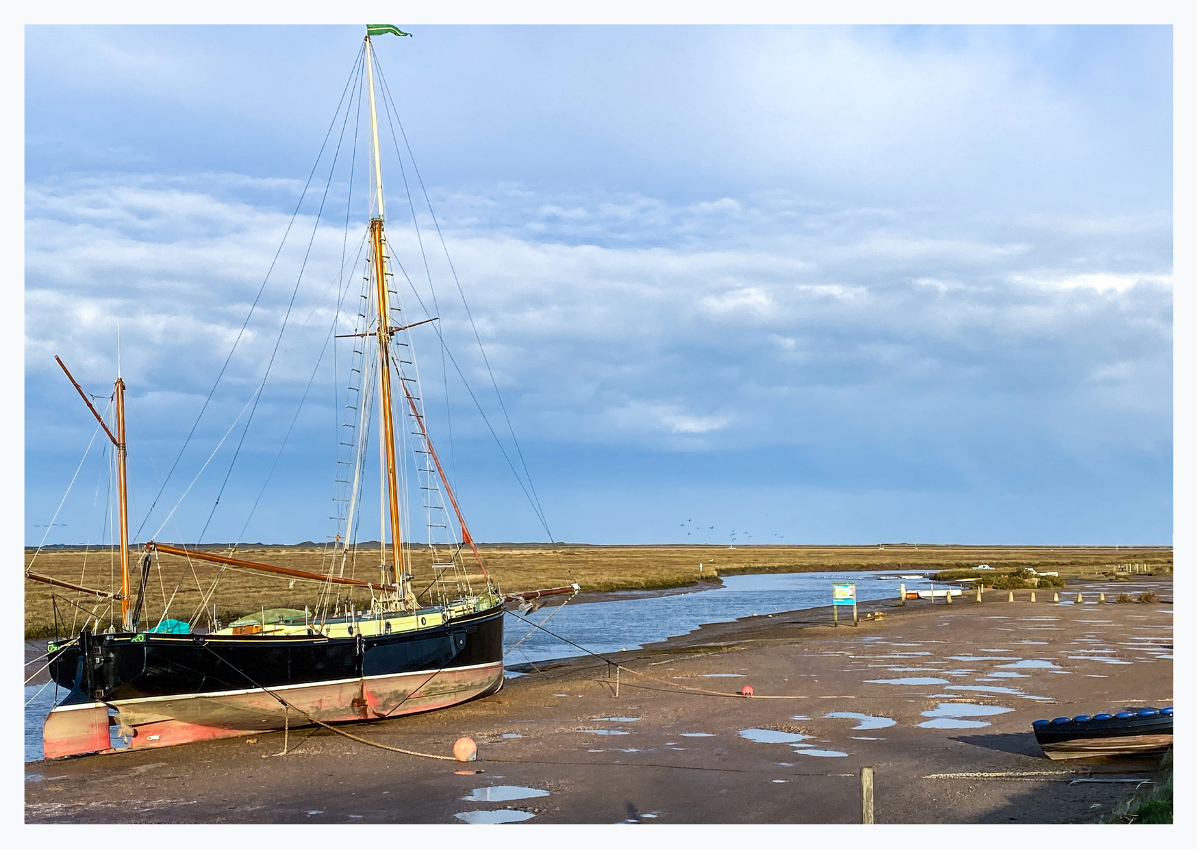 Low tide at Blakeney Harbour in North Norfolk.